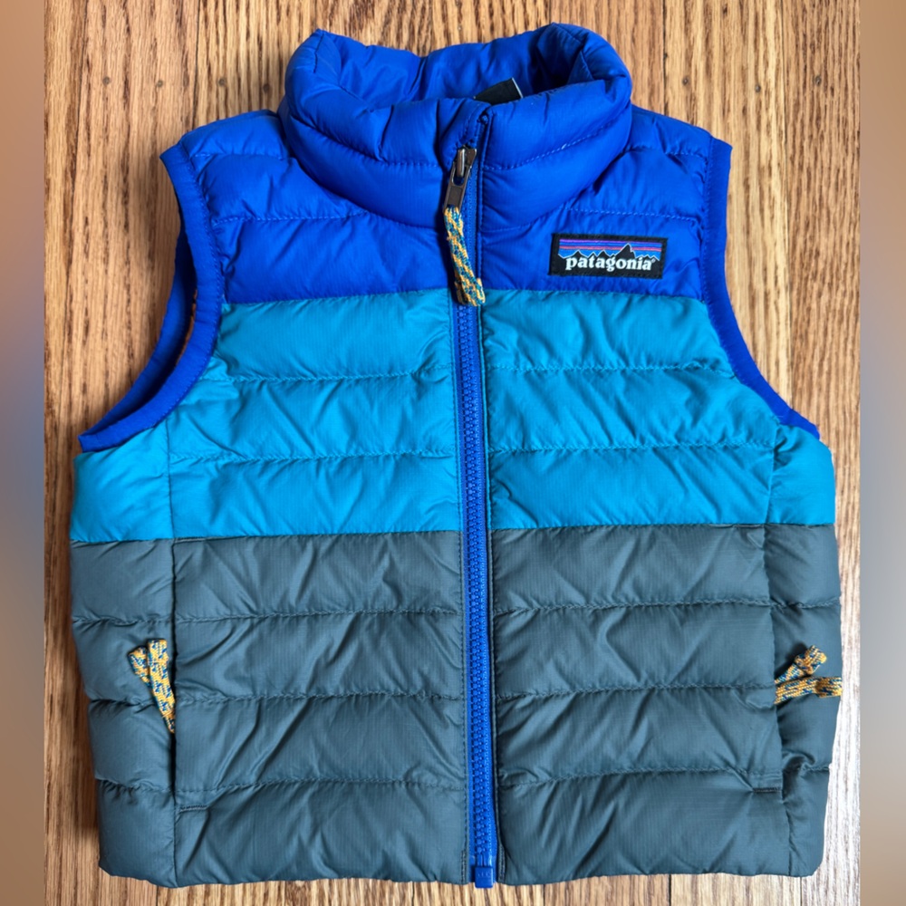 Patagonia Baby Down Sweater Vest - Blue and Gray